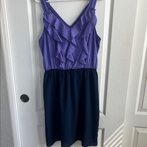 Mossimo Supply Co. Purple Ruched V-Neck Mini Dress